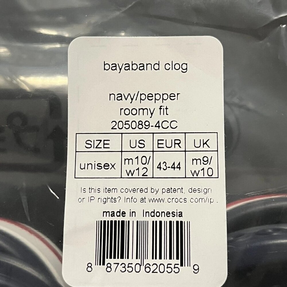 Crocs Bayaband Mens Slip-on Clog Size 10 Navy Blue Water Friendly Lightweight - Picture 10 of 14